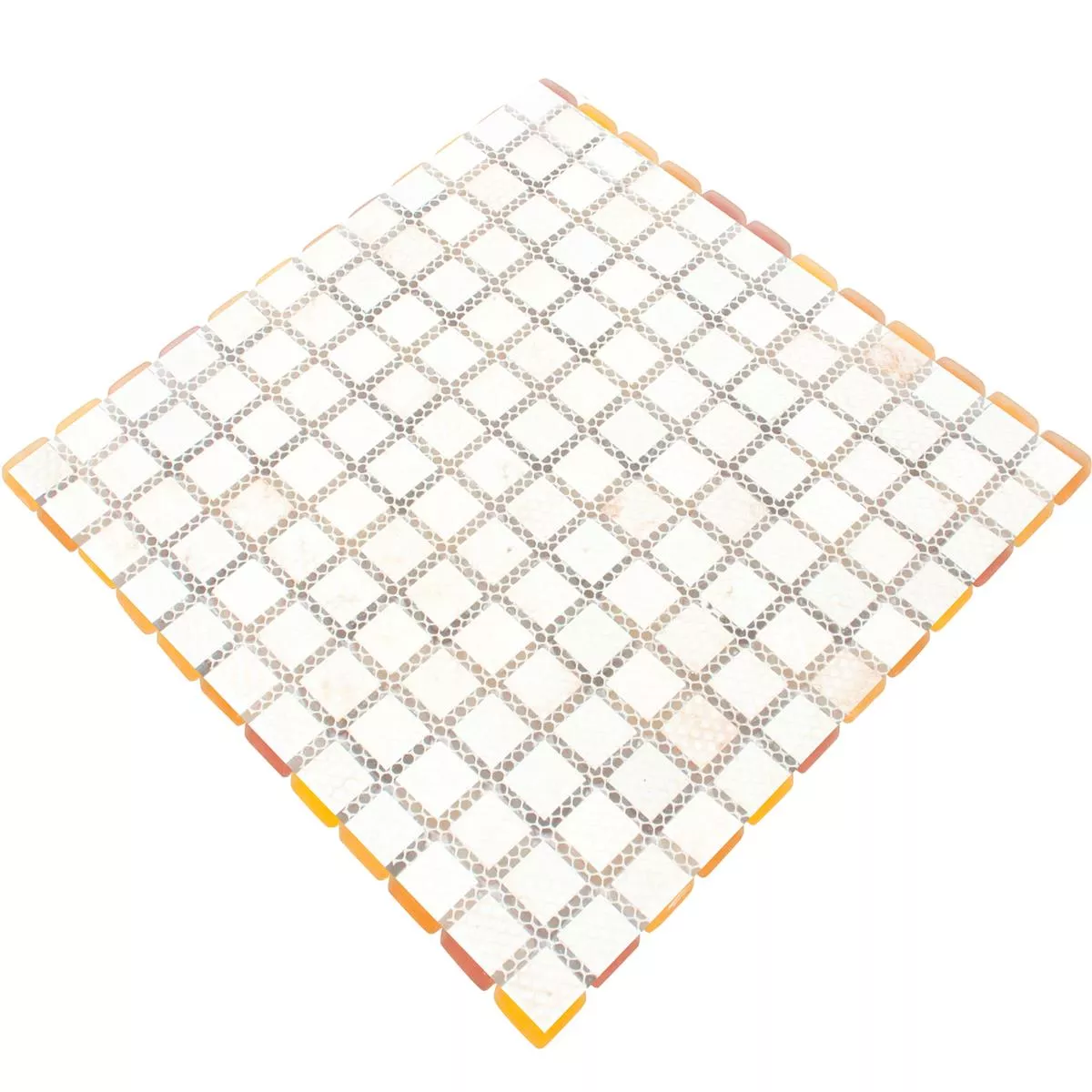 Sample Glass Mosaic Tiles Ponterio Frosted Orange Mix