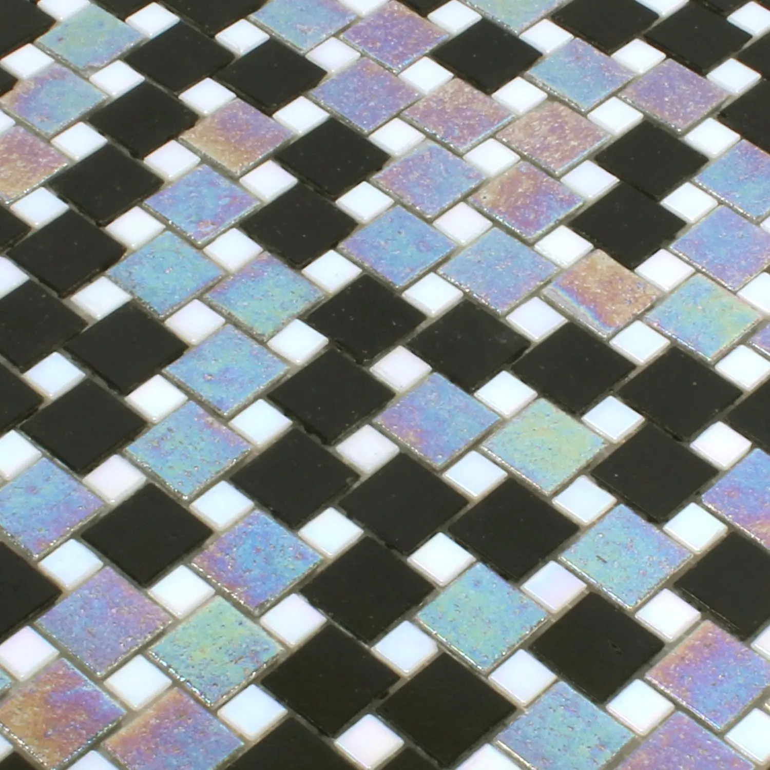 Sample Mosaic Tiles Glass Tahiti Grey Black