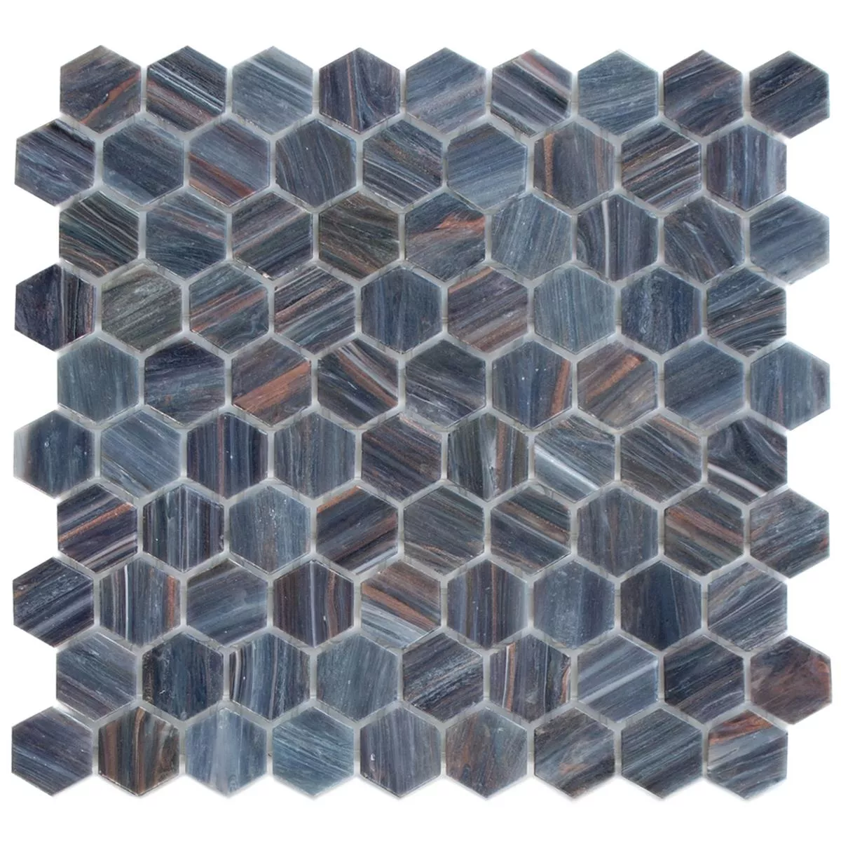 Glass Mosaic Tiles Trend-Vi Hexagonal 218 Blue Glass Mosaic Tiles Trend-Vi Hexagonal 218 Blue
