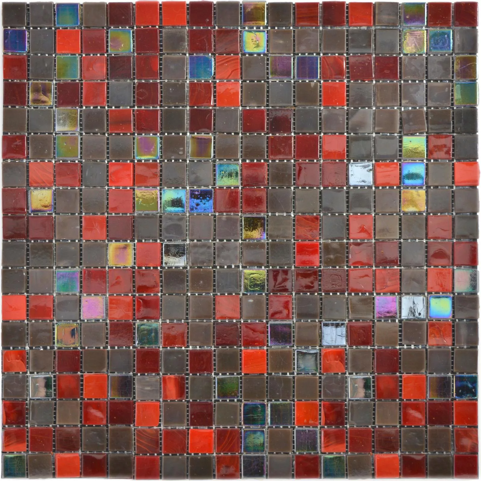 Glass Mosaictiles Rexford Nacre Effect Brown Red
