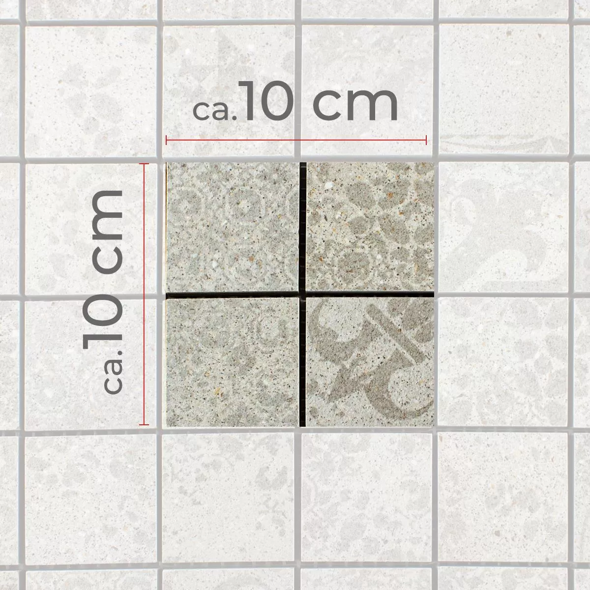 Sample Ceramic Mosaic Tiles Eylem Retro Optic Beige Q48