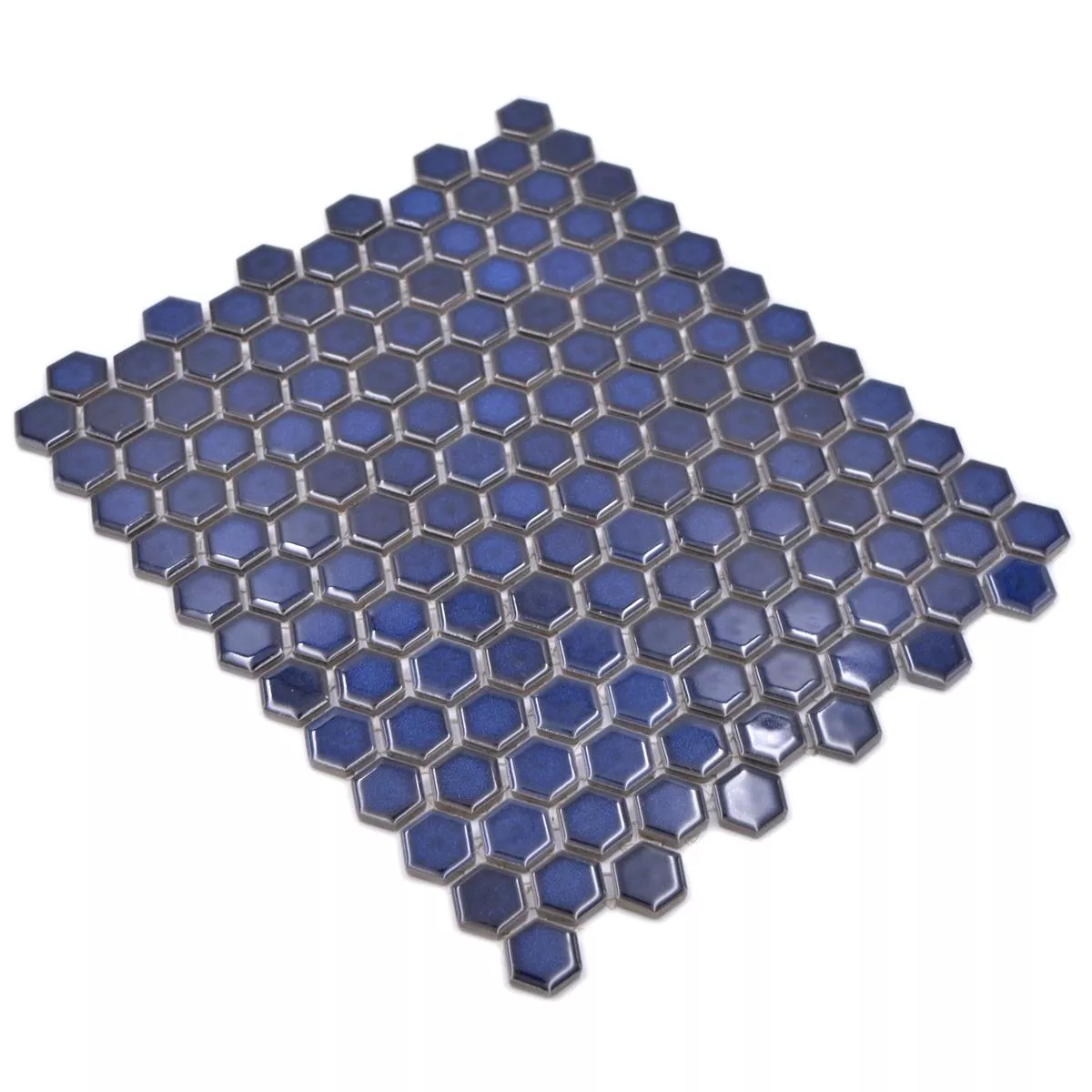 Sample from Ceramic Mosaic Salomon Hexagon Cobalt Blue H23