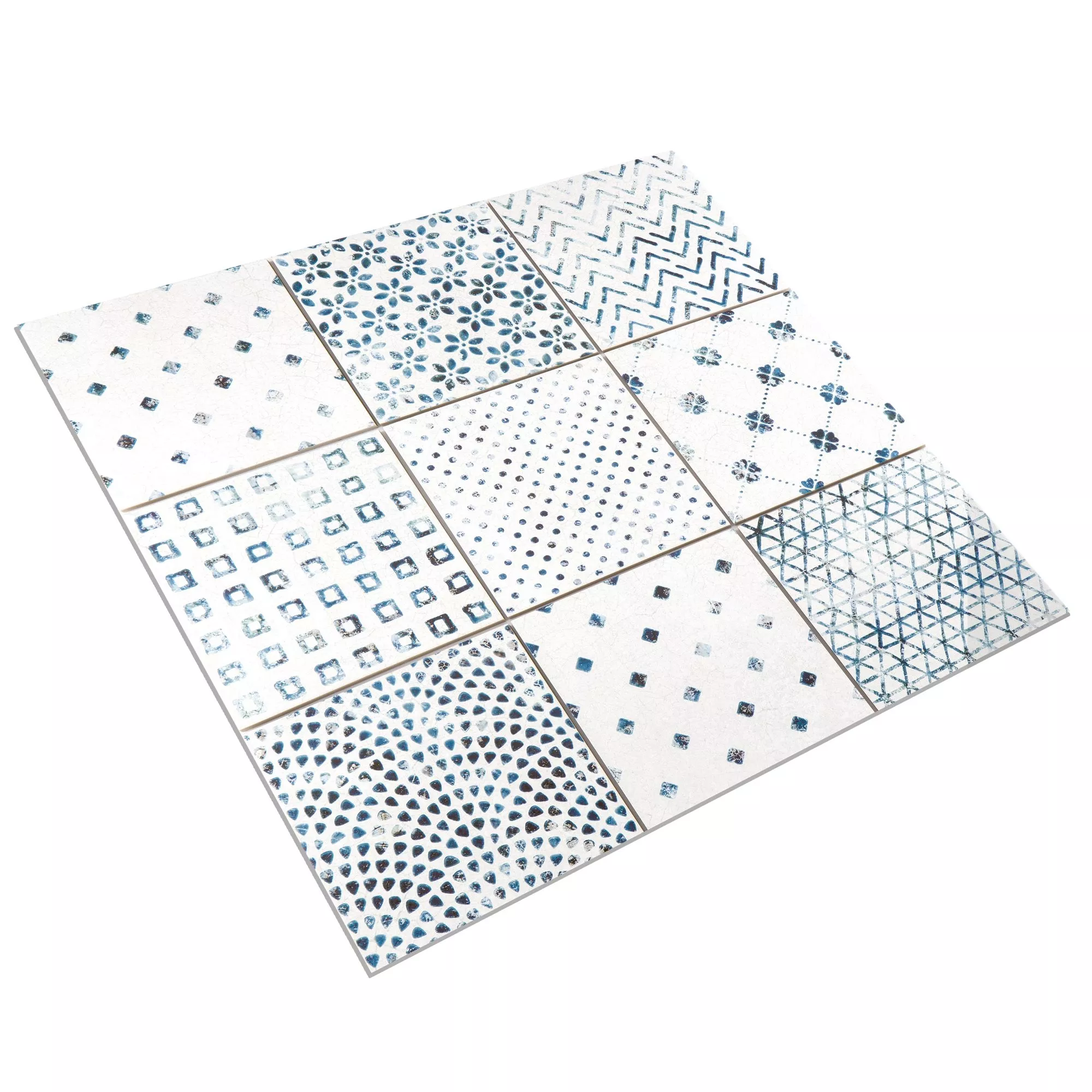 Sample Floor Tiles Talia Retro Optic Blue 18,5x18,5cm