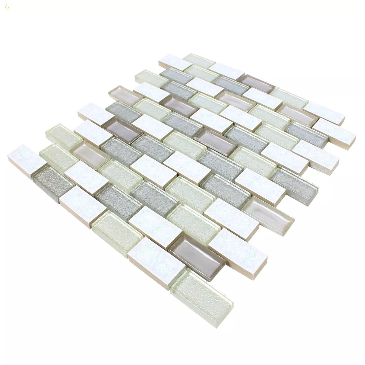 Sample Mosaic Tiles Glass Ceramic Mirasol White