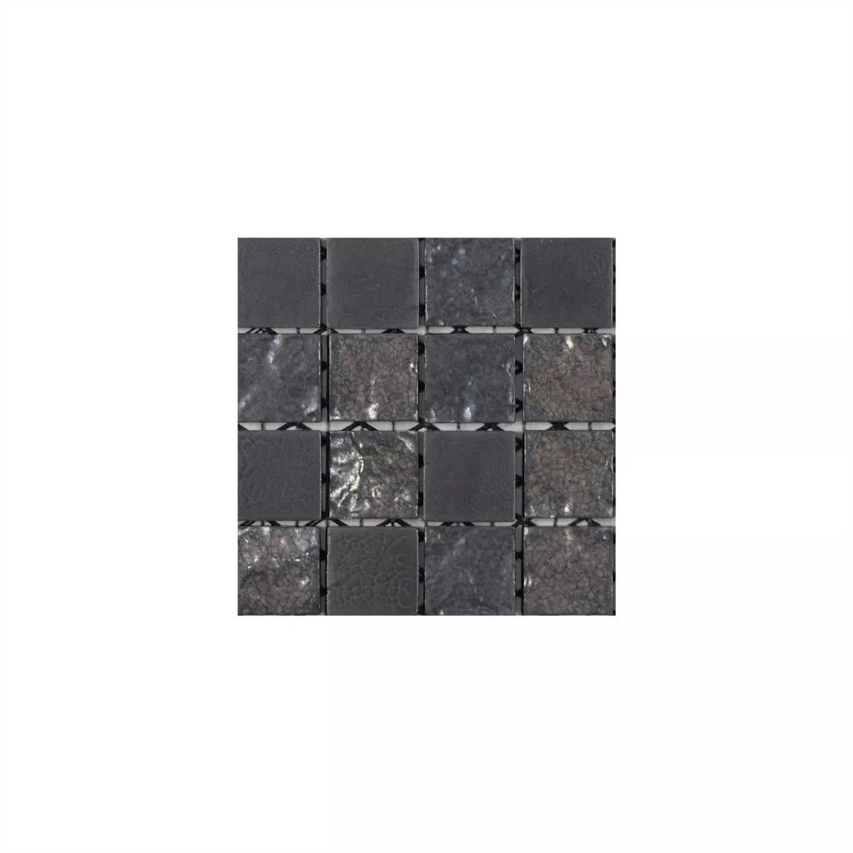 Sample Ceramic Mosaic Tiles Veronica D Black Mat