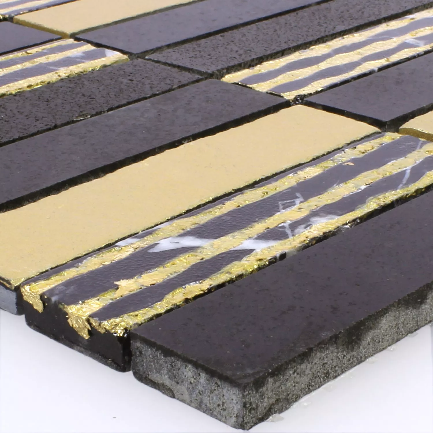 Natural Stone Mosaic Tiles Carving Gold Black Natural Stone Mosaic Tiles Carving Gold Black