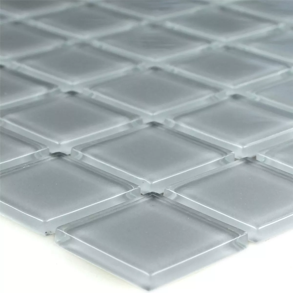 Mosaic Tiles Glass 25x25x4mm Grey Uni