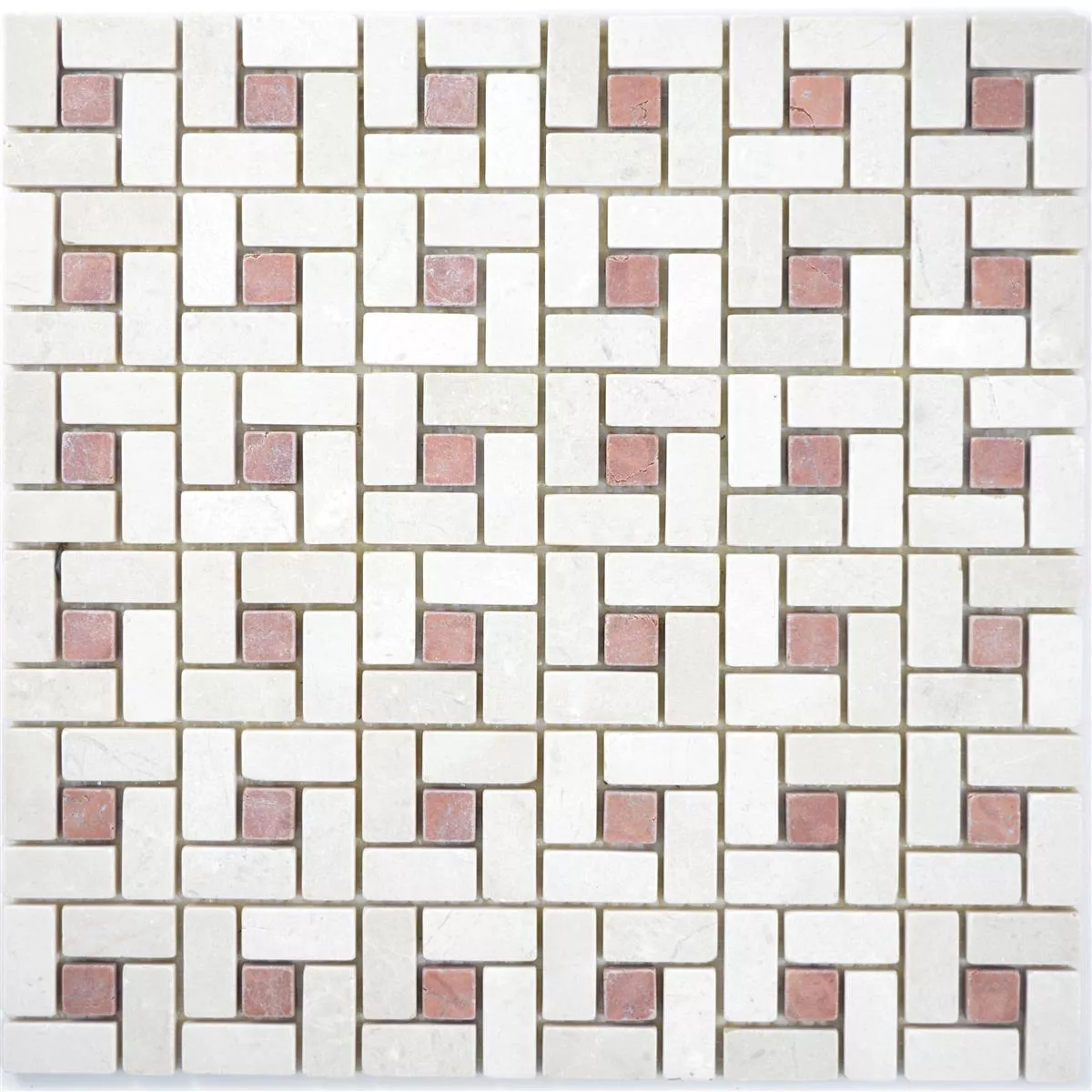 Sample Natural Stone Marble Mosaic Tiles Robin Beige Rosso