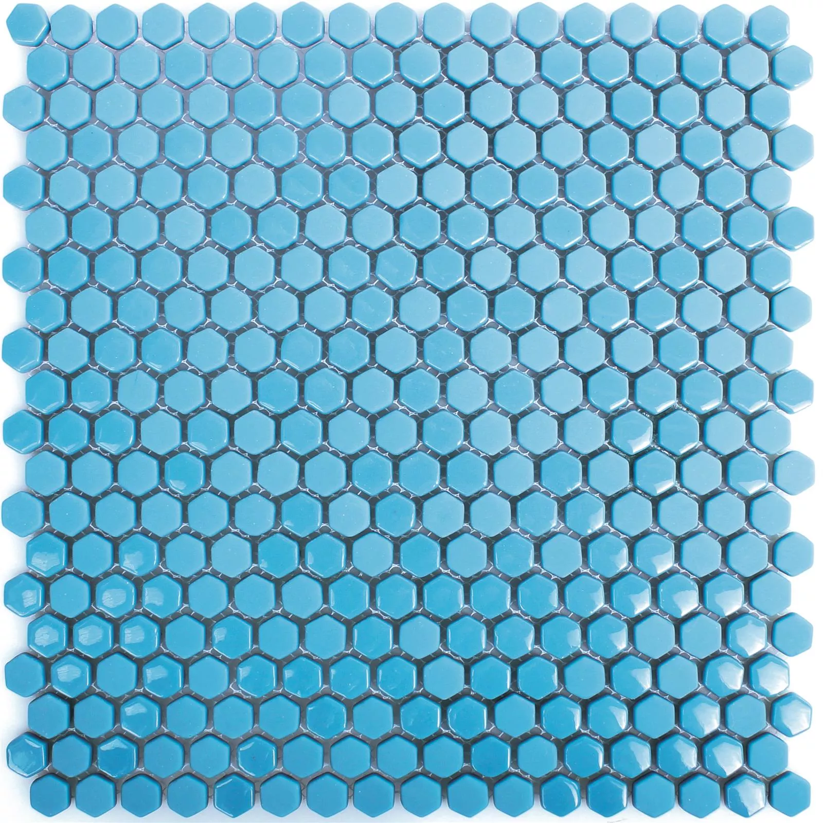 Glass Mosaic Tiles Brockway Hexagon Eco Blue