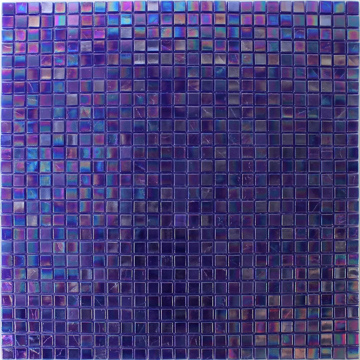 Mosaic Tiles Glass Nacre Effect Blue Uni