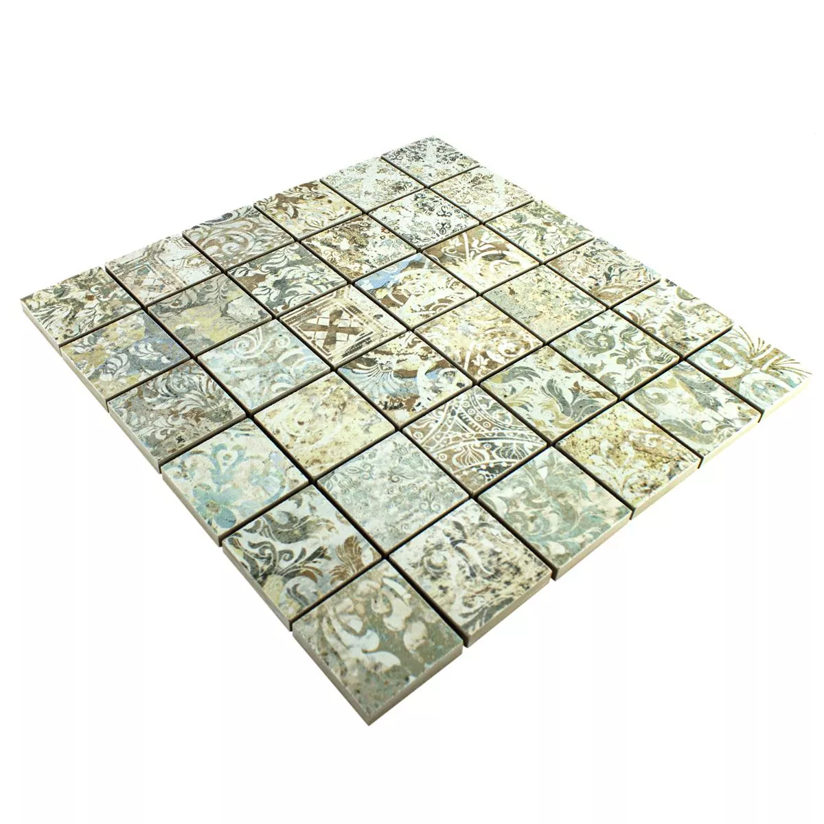 Ceramic Mosaic Tiles Bellona Effect Light Colored 47x47mm