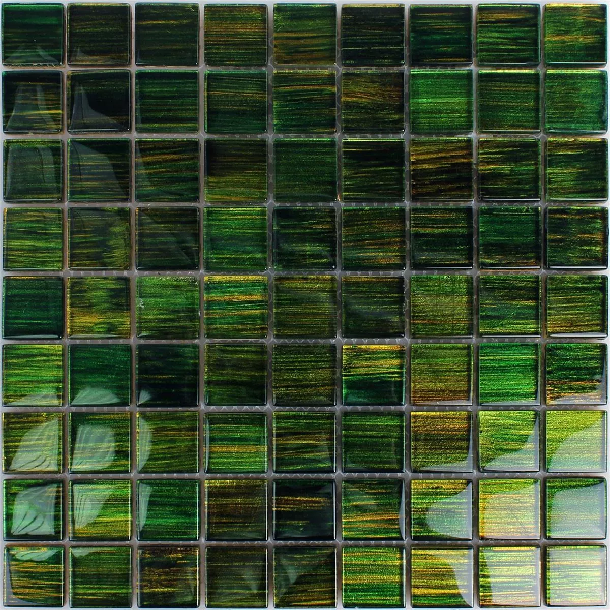 Sample Glass Mosaic Tiles Tradition Dark Green