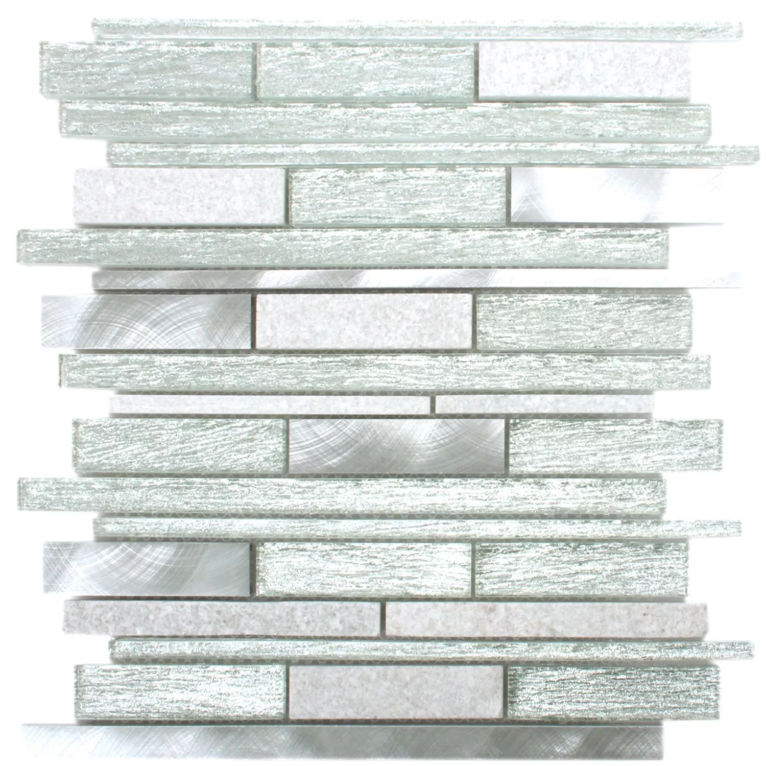 Sample Mosaic Tiles Panorama Silver White