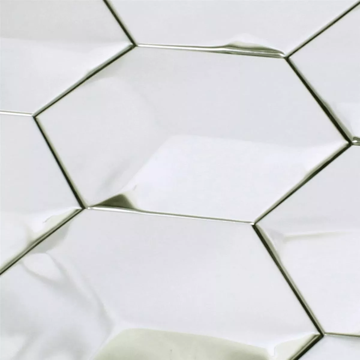Sample Mosaic Tiles Stainless Steel Contender Hexagon Mat