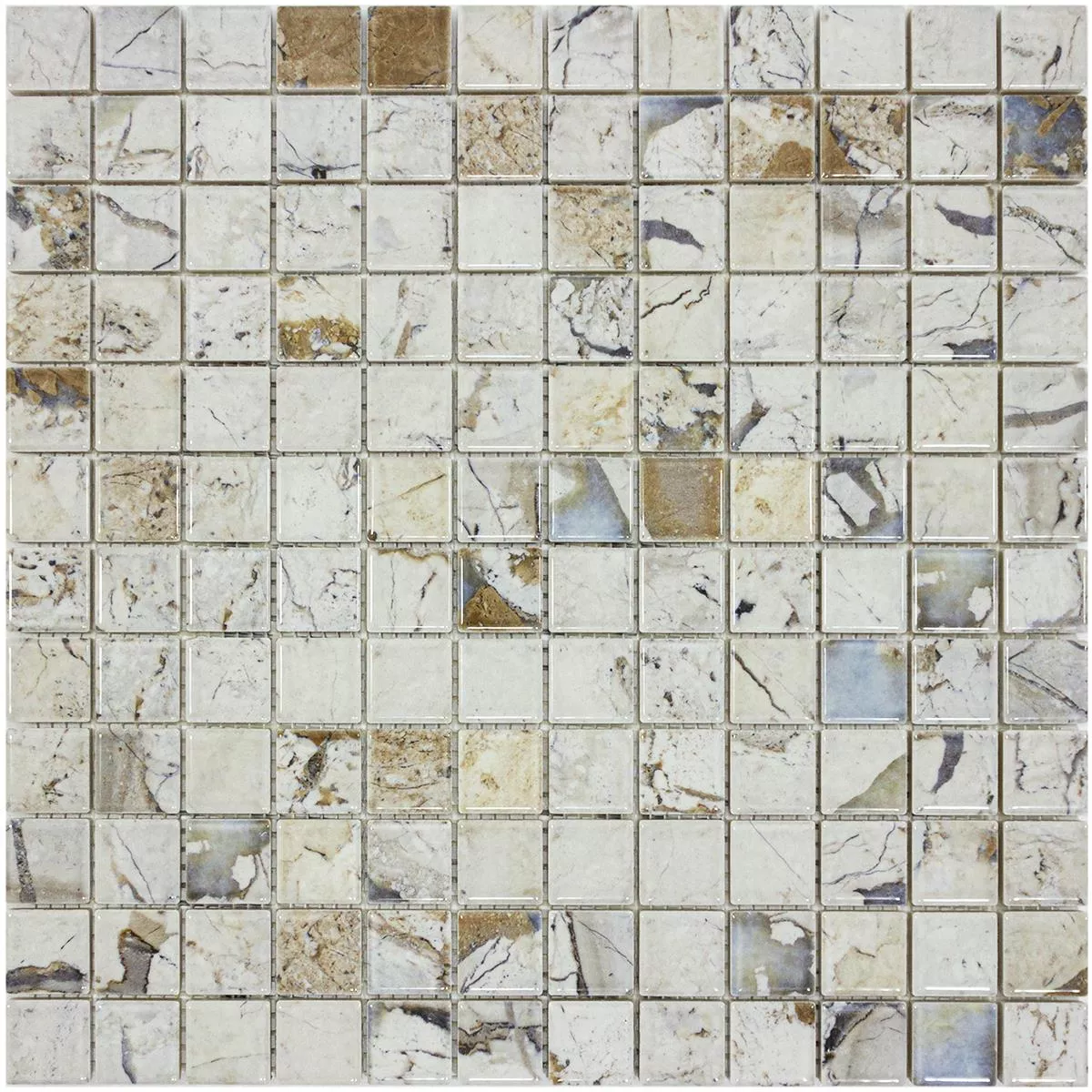 Ceramic Mosaic Tiles Elysium Marble Optic Beige 23