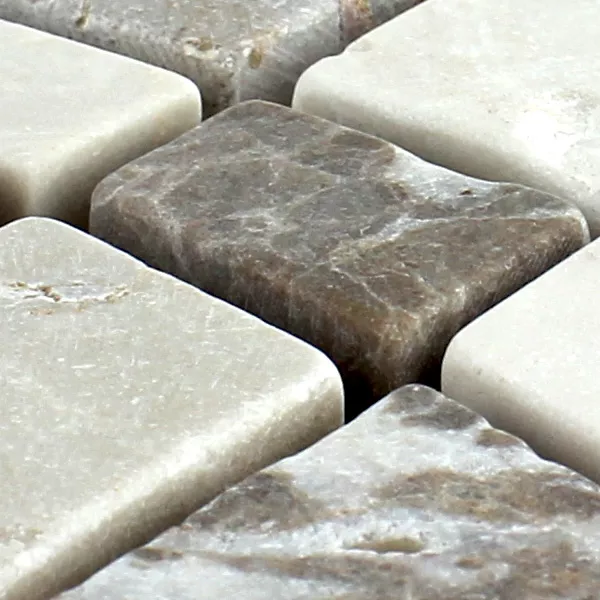 Sample Mosaic Tiles Marble Wave Castano Beige