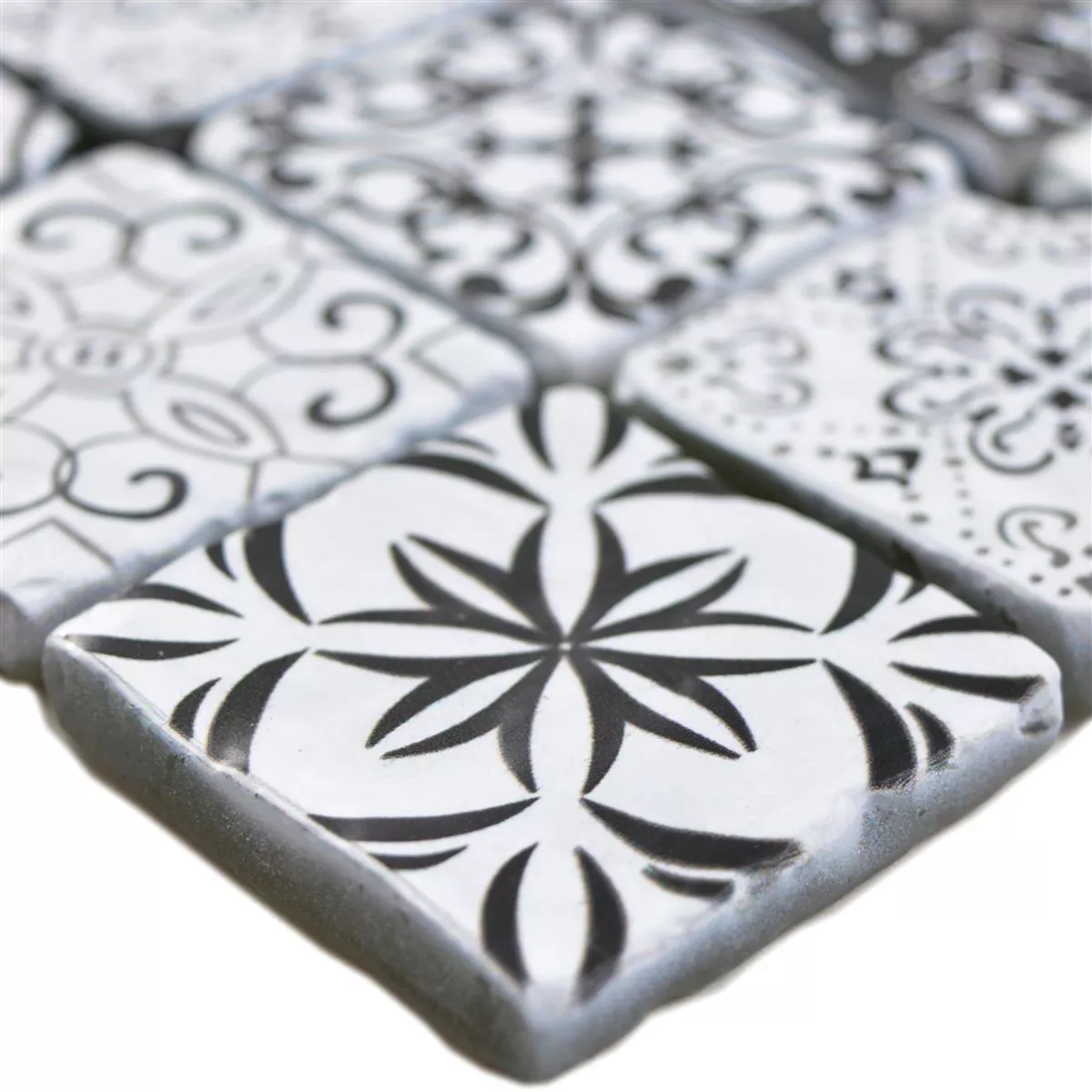 Glass Mosaic Tiles Starlite Retro Black White 48