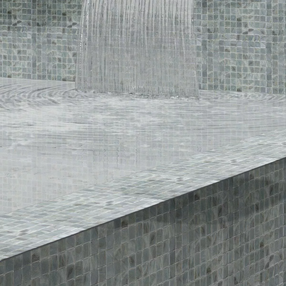 Glass Swimming Pool Mosaic Alassio Grey 25