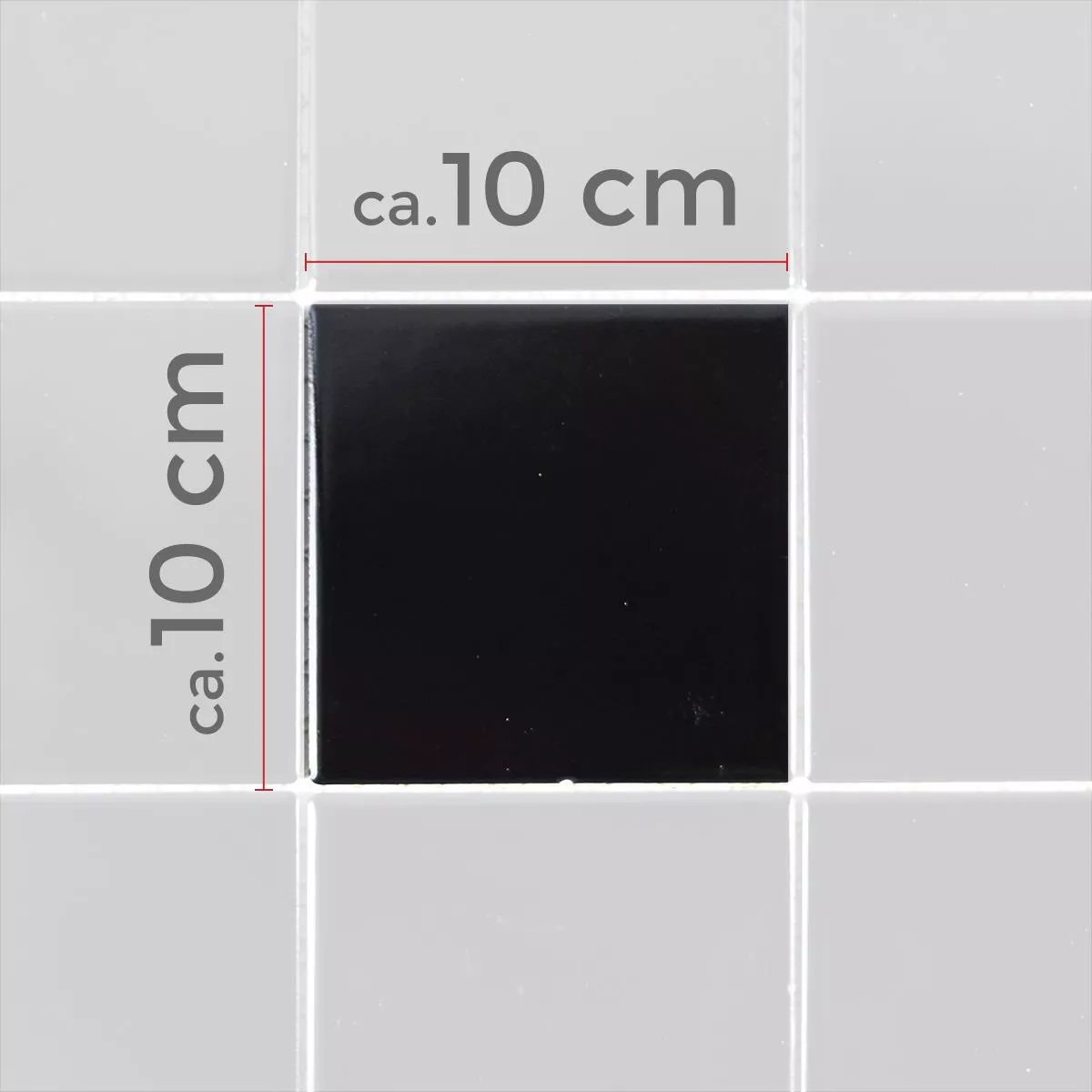 Sample Ceramic Mosaic Tiles Adrian Black Glossy Square 98