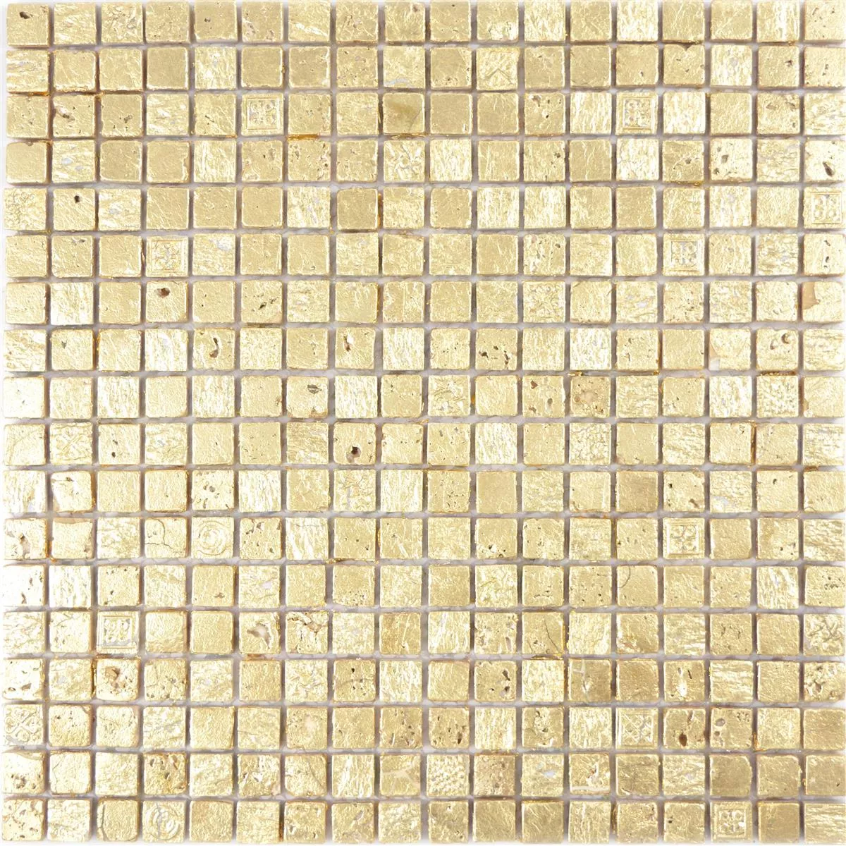 Natural Stone Resin Mosaic Tiles Lucky Gold