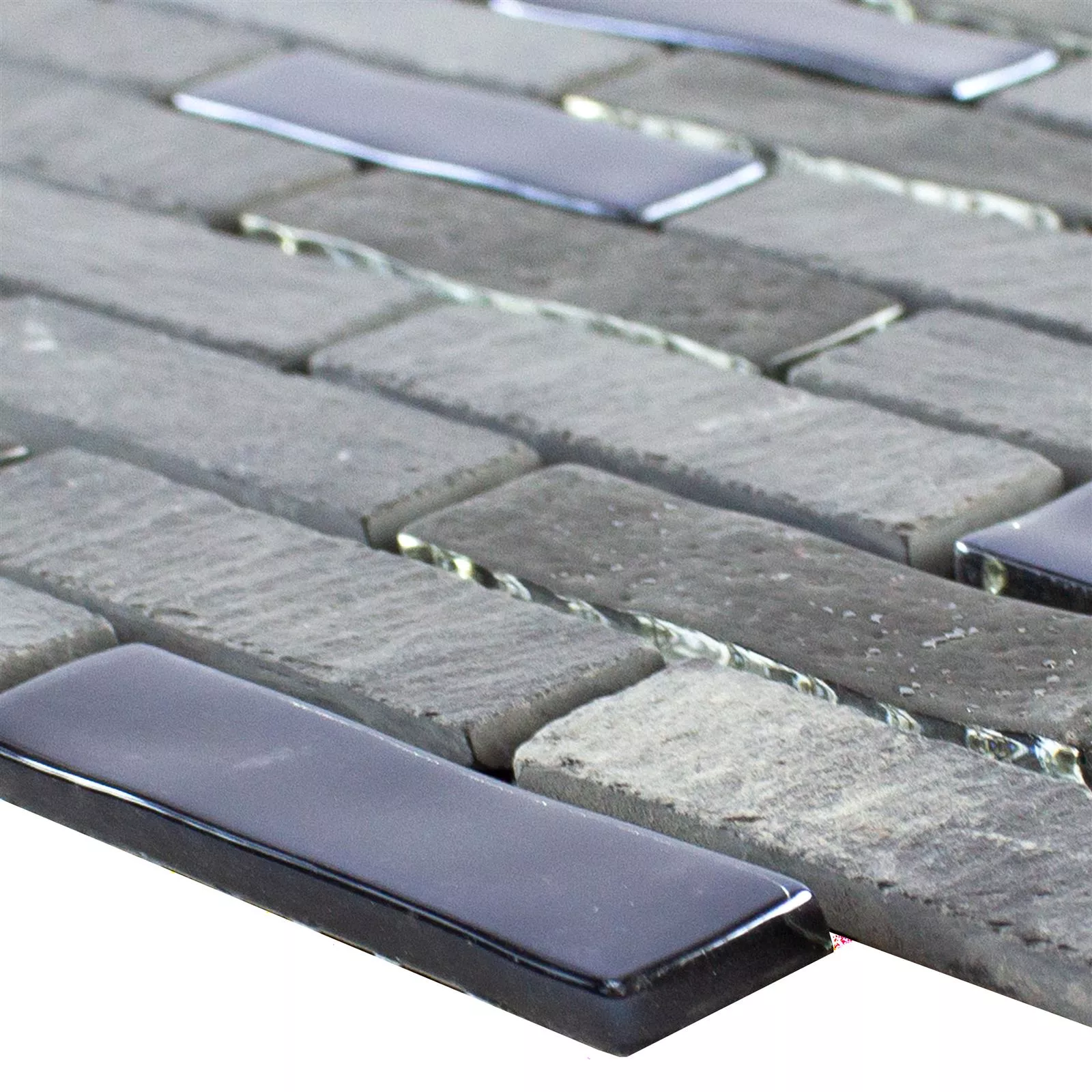 Glass Natural Stone Mosaic Concetto Self Adhesive Black Glass Natural Stone Mosaic Concetto Self Adhesive Black