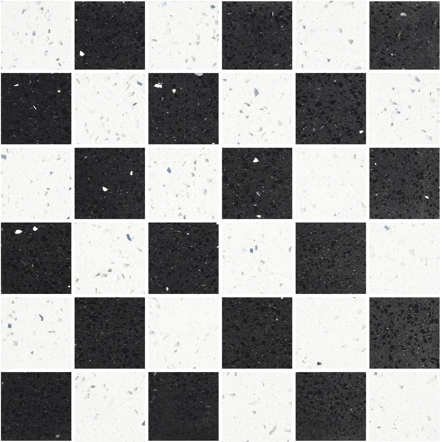 Mosaic Tiles Quartz Composite Black White