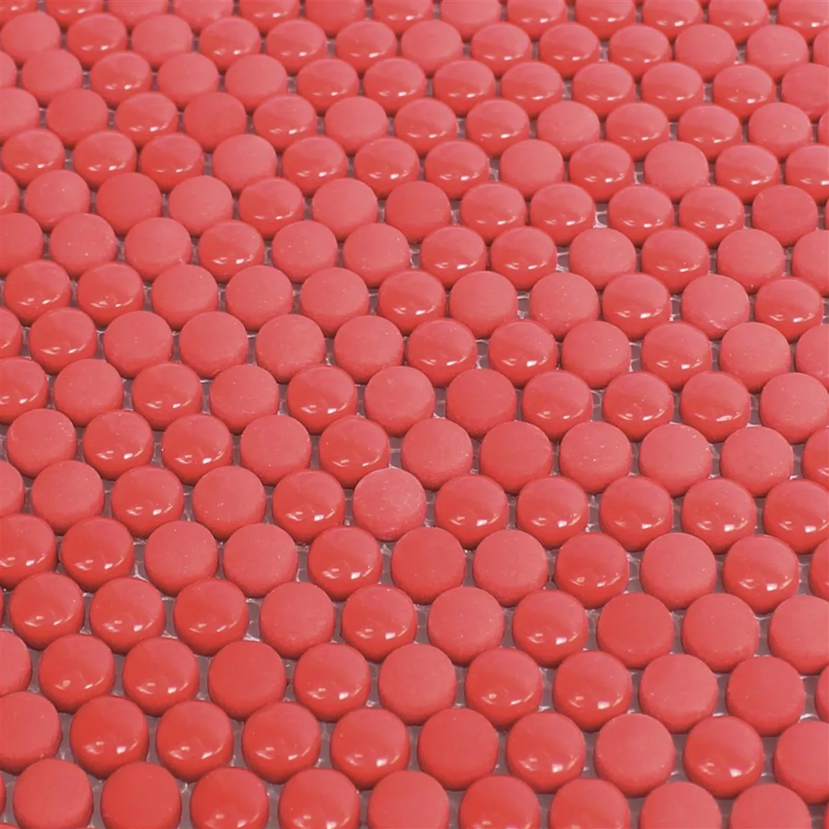 Glass Mosaic Tiles Bonbon Round Eco Red