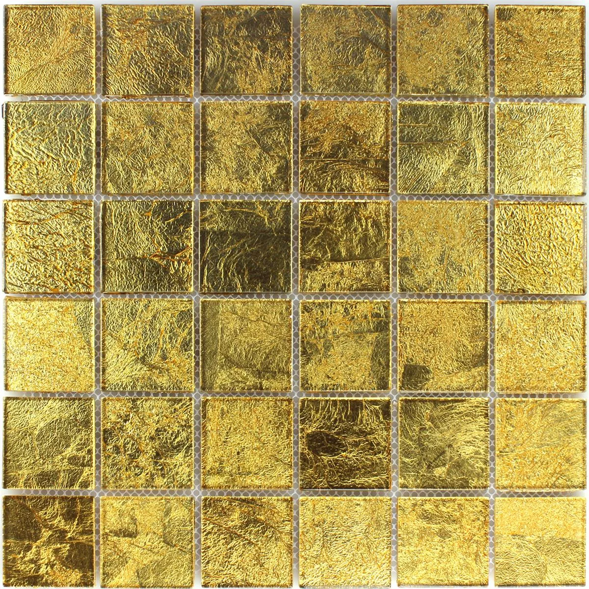 Mosaic Tiles Glass Effect Gold 48x48x4mm