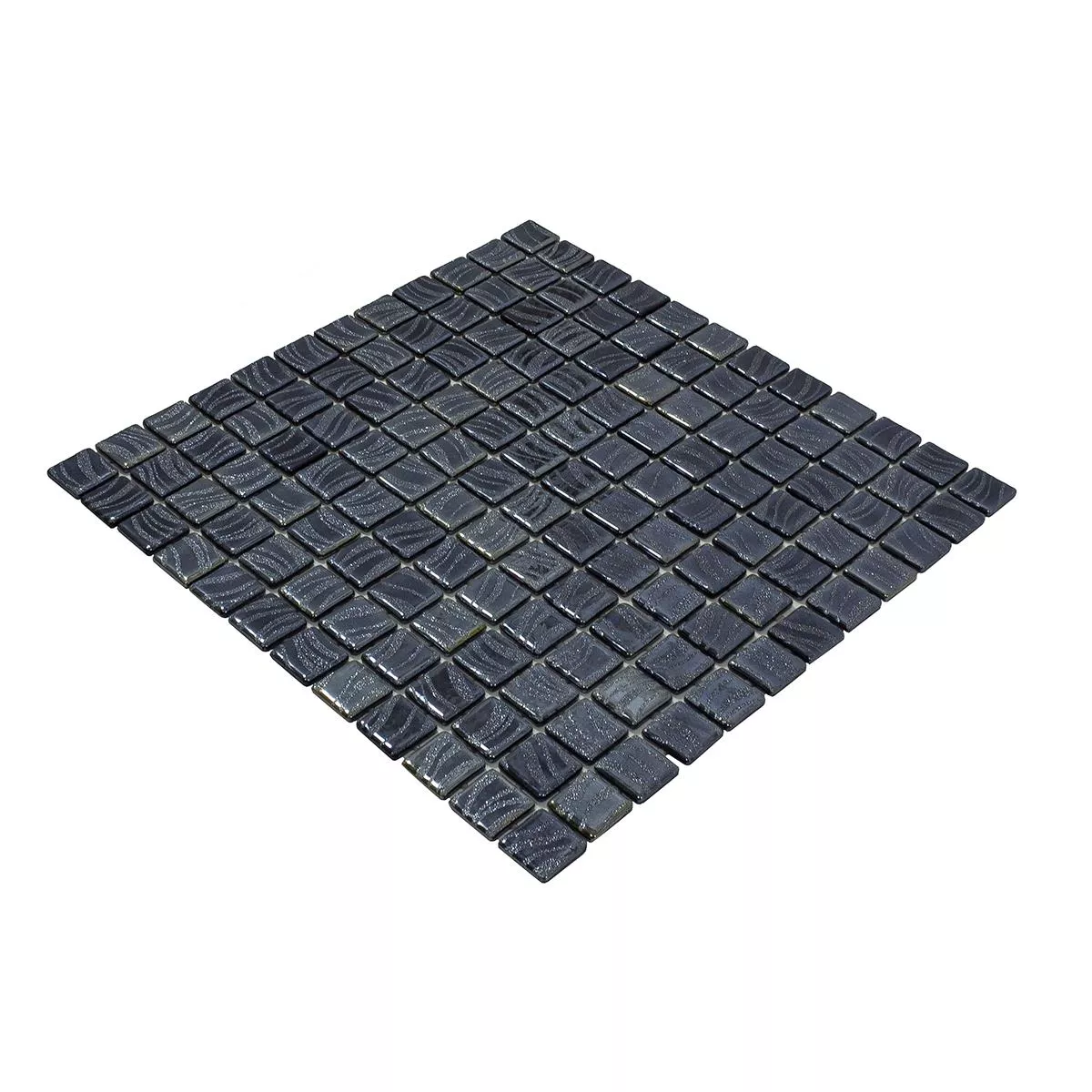 Glass Swimming Pool Mosaic Marisburg Black Glitter