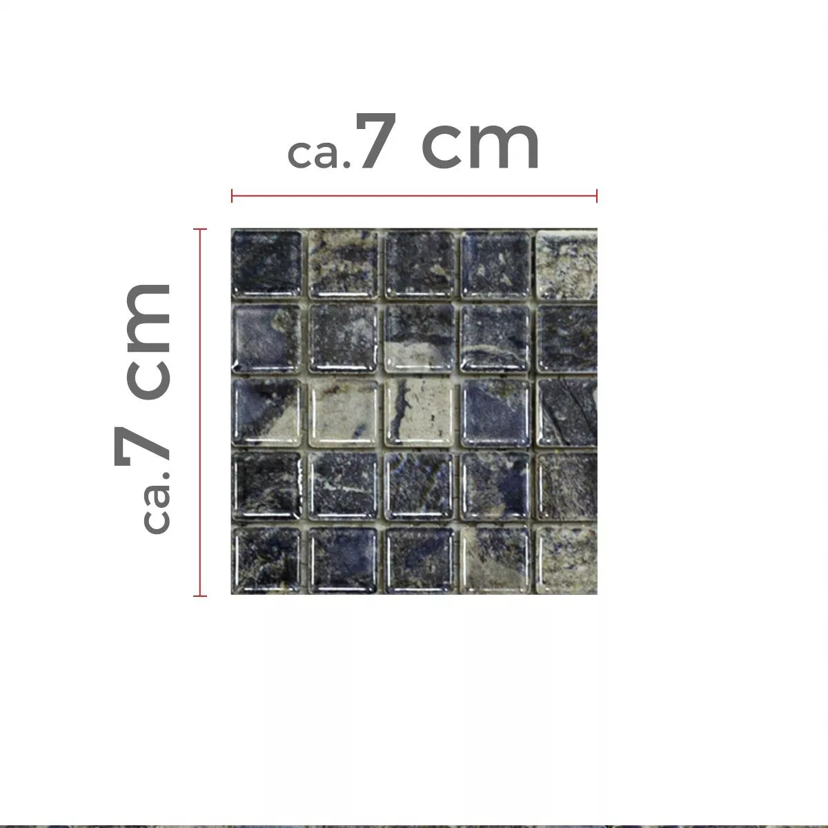 Sample Ceramic Mosaic Tiles Elysium Marble Optic Dark Blue 12