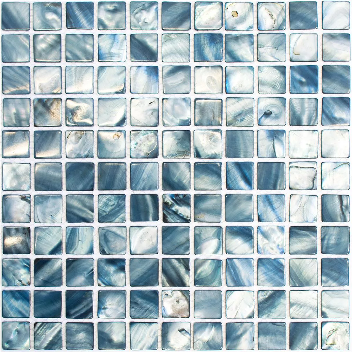 Sample Mosaic Tiles Nacre Xenia Blue Grey