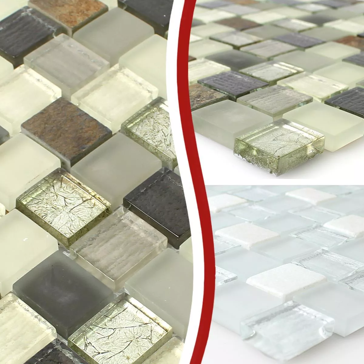 Sample Mosaic Tiles Glass Natural Stone Ortega
