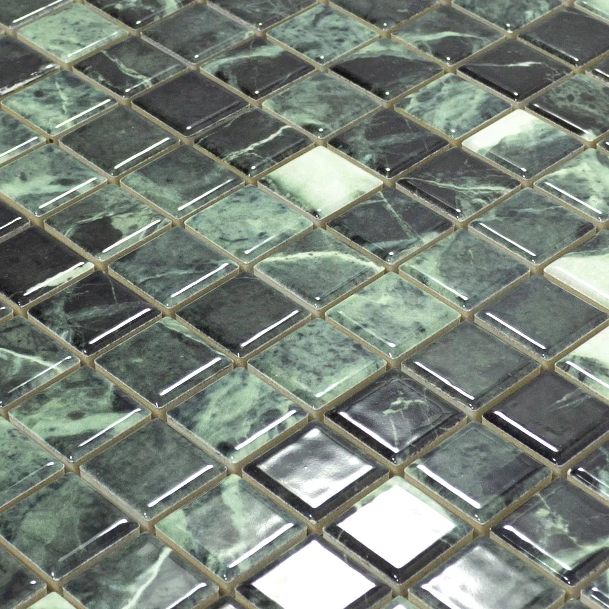 Ceramic Mosaic Tiles Elysium Marble Optic Green 23