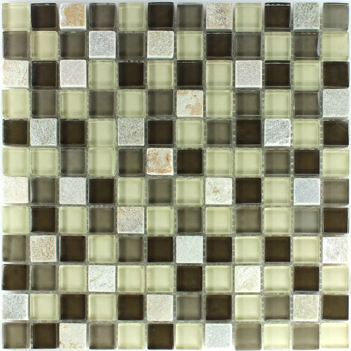 Sample Mosaic Tiles Glass Natural Stone Light Green