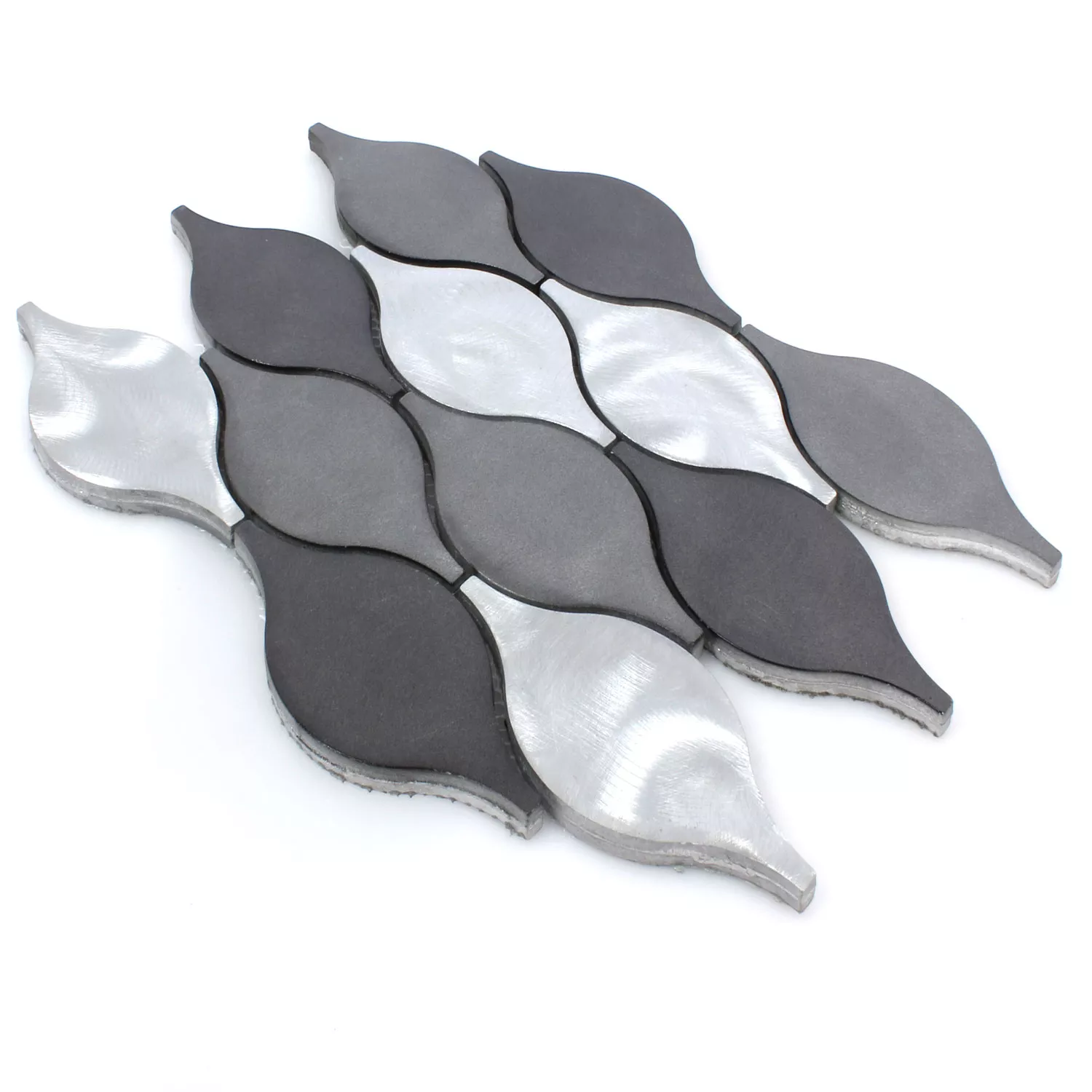 Mosaic Tiles Aluminium Beverly Black Silver