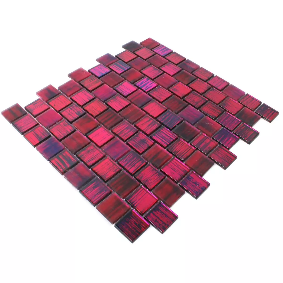 Sample Glass Mosaic Tiles Lanzarote Pink Slim