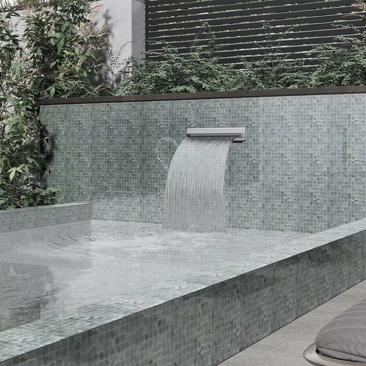 Glass Swimming Pool Mosaic Alassio Grey 25