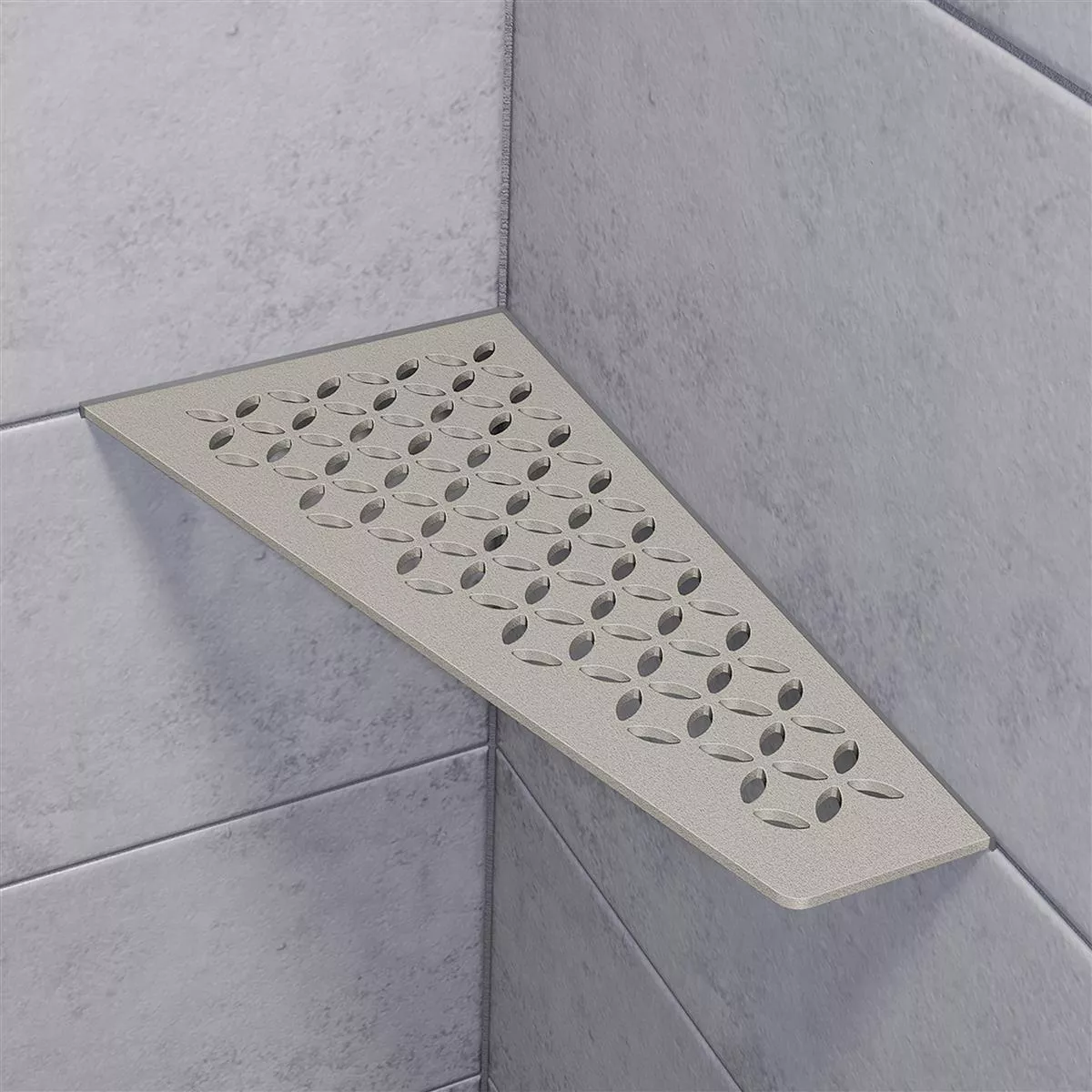 Wall shelf shower shelf Schlüter 4eck 15,4x29,5cm Floral Grey