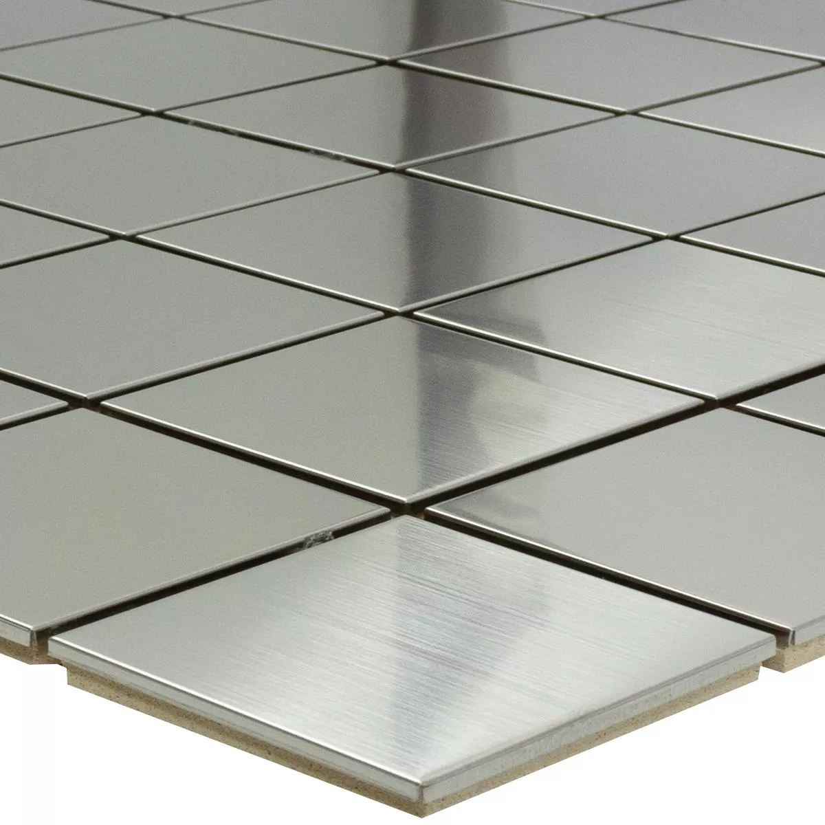 Mosaic Tiles Stainless Steel Brushed Silvernova Square 48 Mosaic Tiles Stainless Steel Brushed Silvernova Square 48