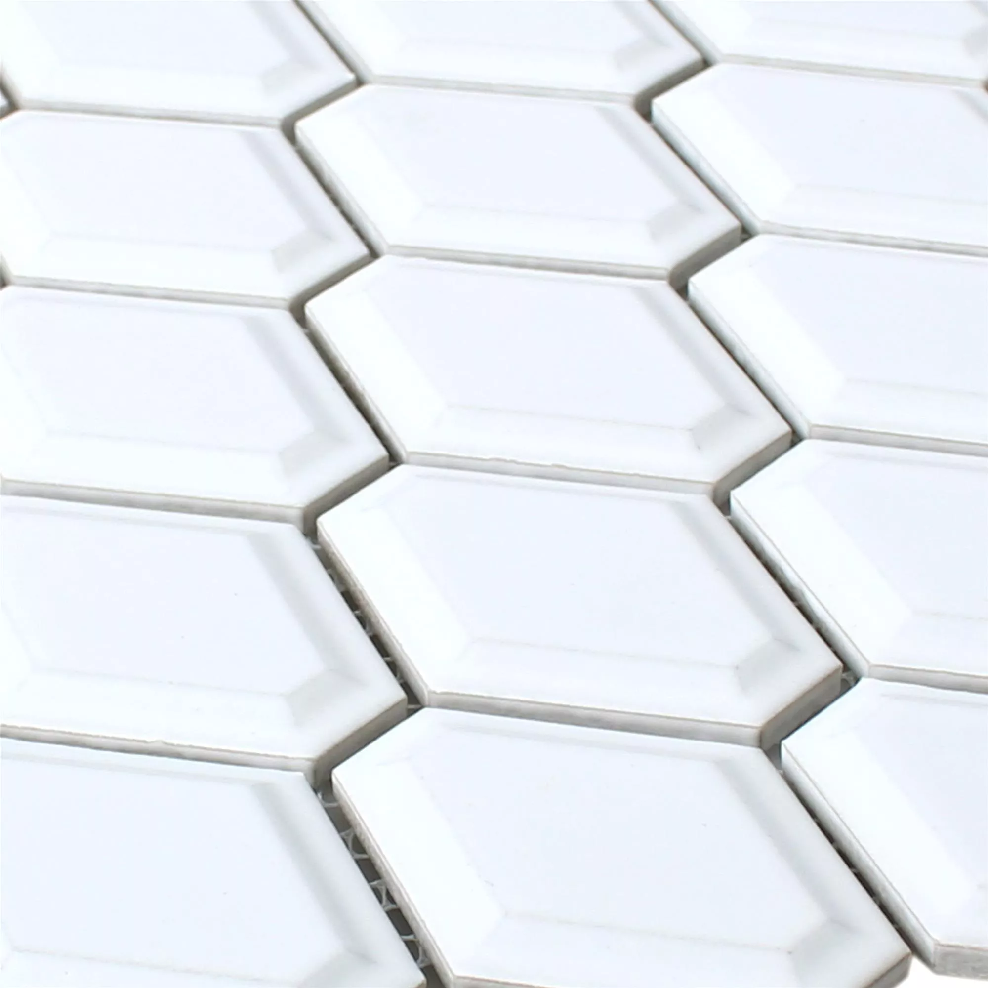 Ceramic Mosaic Tiles Leandro Metro White Mat