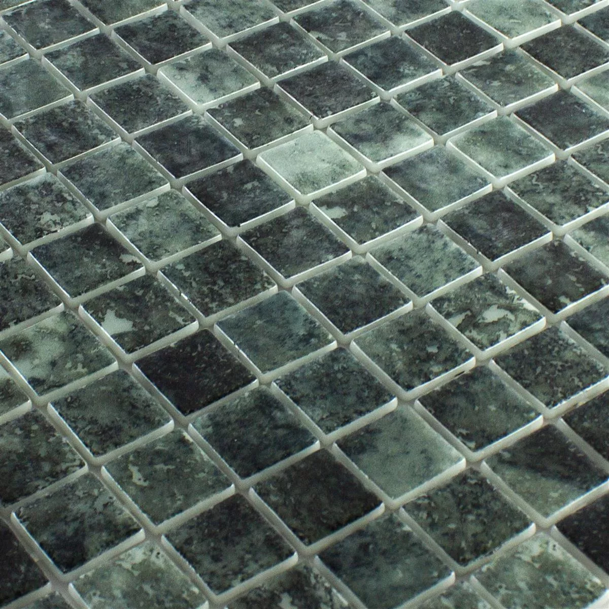 Glass Mosaic Swimming Pool Baltic Black 25x25mm