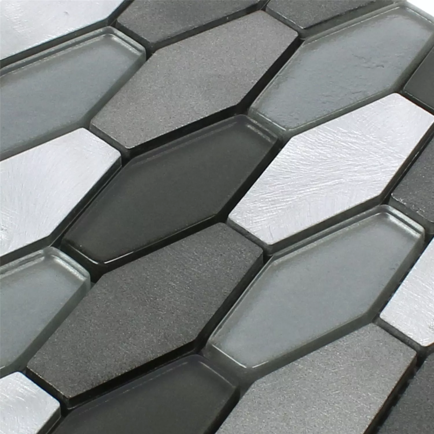 Mosaic Tiles Hexagon Lupo Black Silver