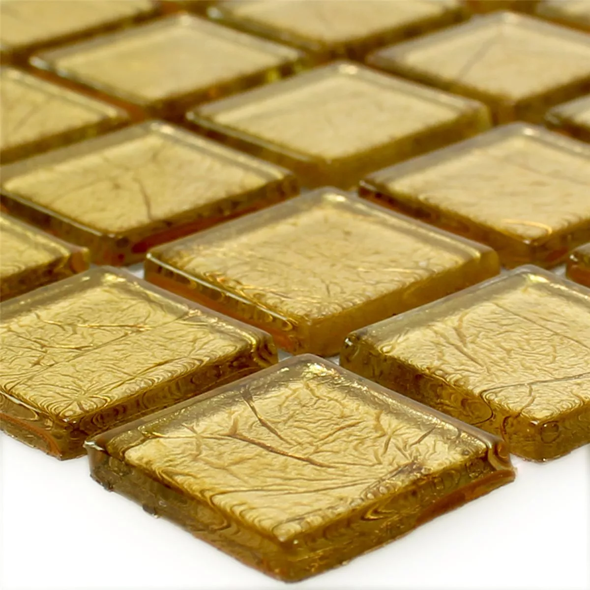 Sample Mosaic Tiles Glass Gold Structured