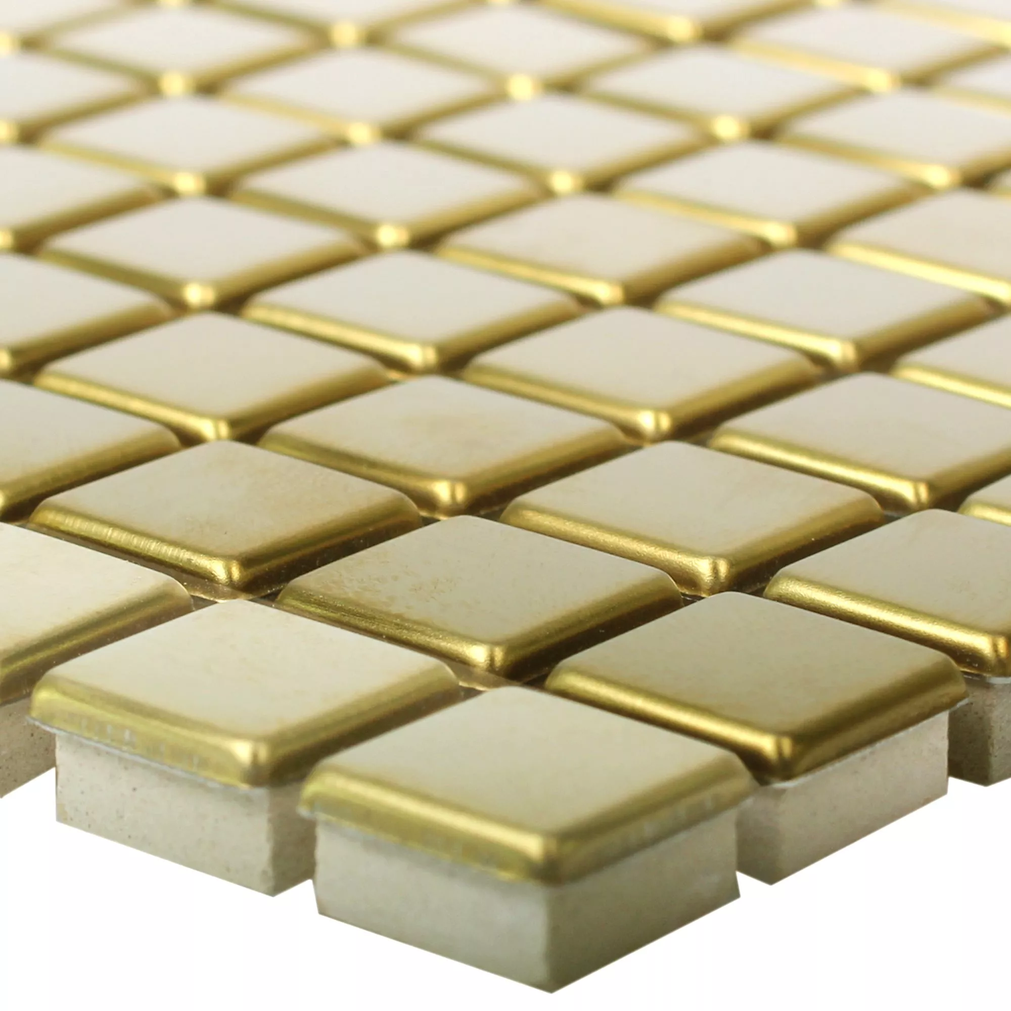 Mosaic Tiles Stainless Steel Metal Baikal Gold
