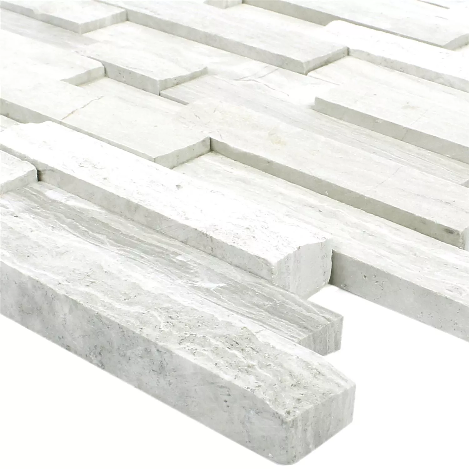 Mosaic Tiles Marble Stettin 3D Brick Grey Mosaic Tiles Marble Stettin 3D Brick Grey