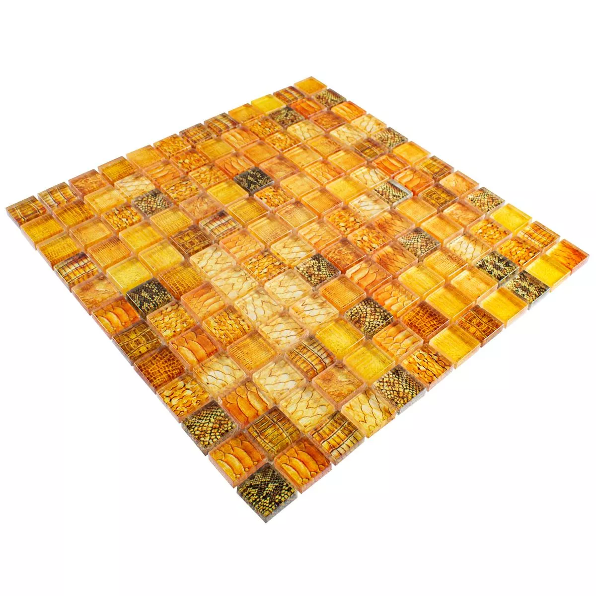Glass Mosaic Tiles Python Orange 23