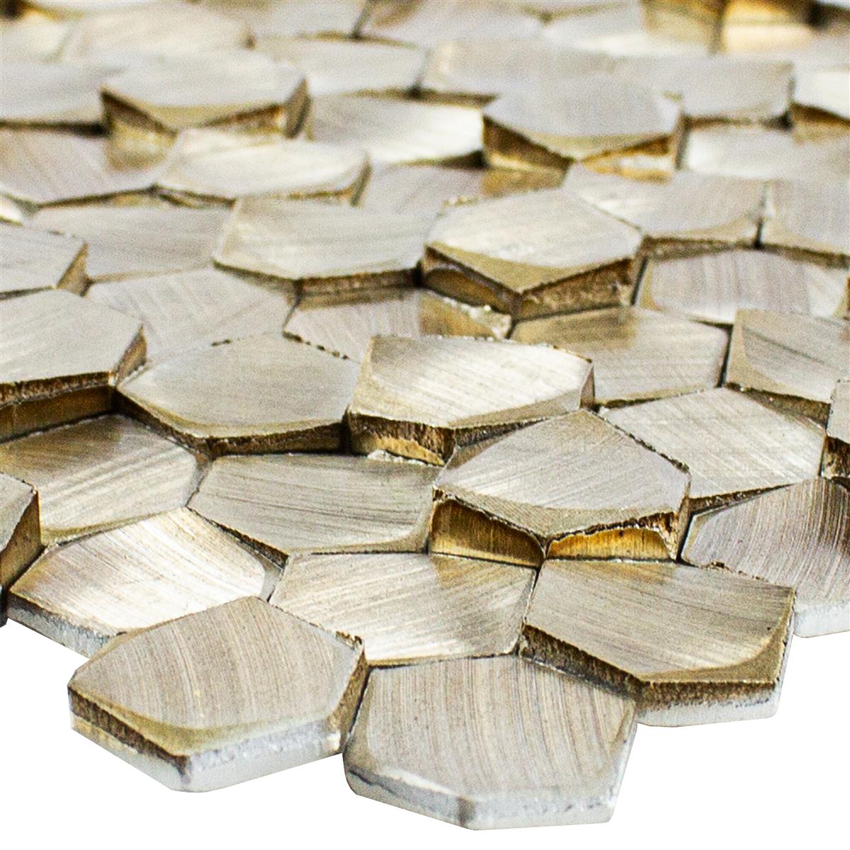 Aluminium Metal Mosaic Tiles McAllen Gold