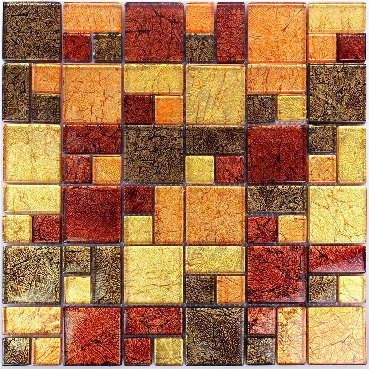 Glass Mosaic Tiles Curlew Yellow Orange 2 Mix
