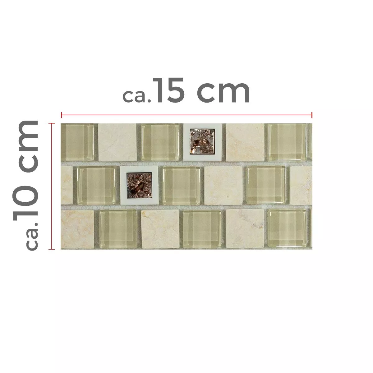 Sample Glass Plastic Natural Stone Mosaic Lunaquell Beige