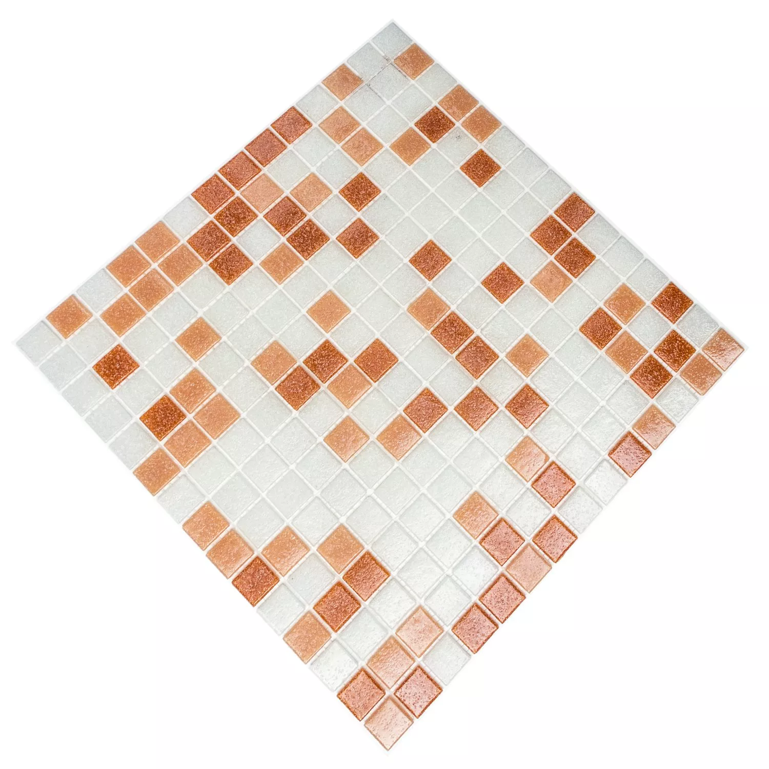 Sample Mosaic Tiles Glass White Brown